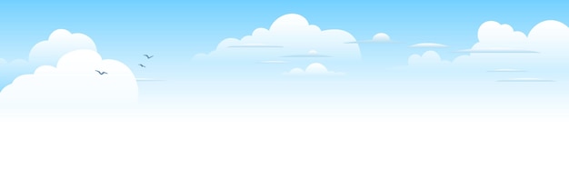 Vector dibujo vectorial del cielo con nubes blancas ilustración de dibujos animados