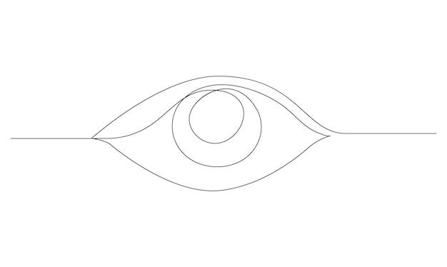 Dibujo vectorial continuo de una sola línea de un ojo sobre un fondo blanco concepto de cuidado ocular