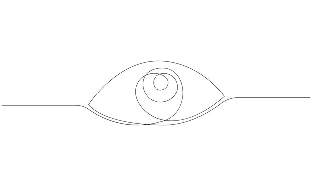 Dibujo vectorial continuo de una sola línea de un ojo sobre un fondo blanco concepto de cuidado ocular