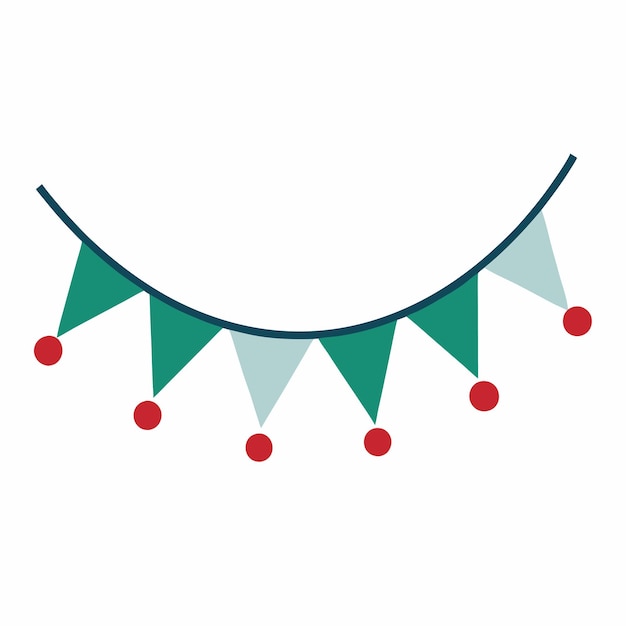 Dibujo vectorial del contorno de la guirlanda decorativa