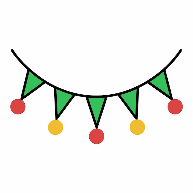 Dibujo vectorial del contorno de la guirlanda decorativa
