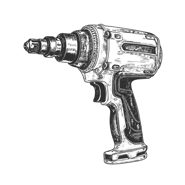 Dibujo vectorial del controlador de impacto Ilustración de estilo grabado dibujada a mano aislada