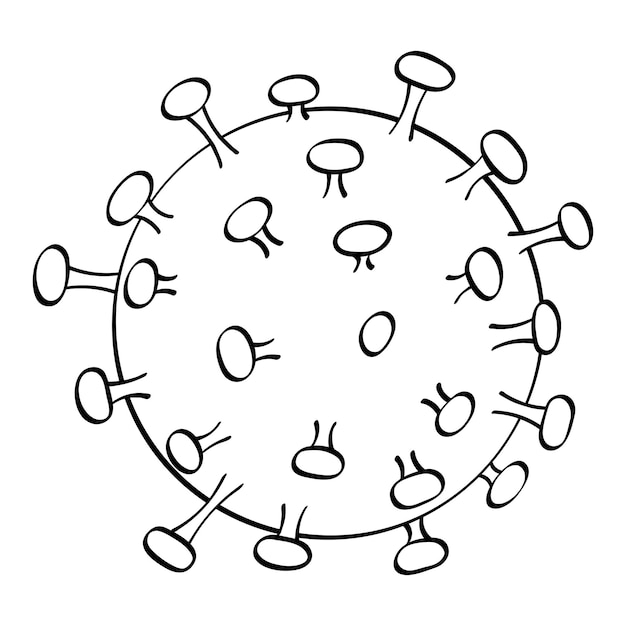 Dibujo vectorial de covid19 clipart Icono de virus dibujado a mano Doodle ilustración médica