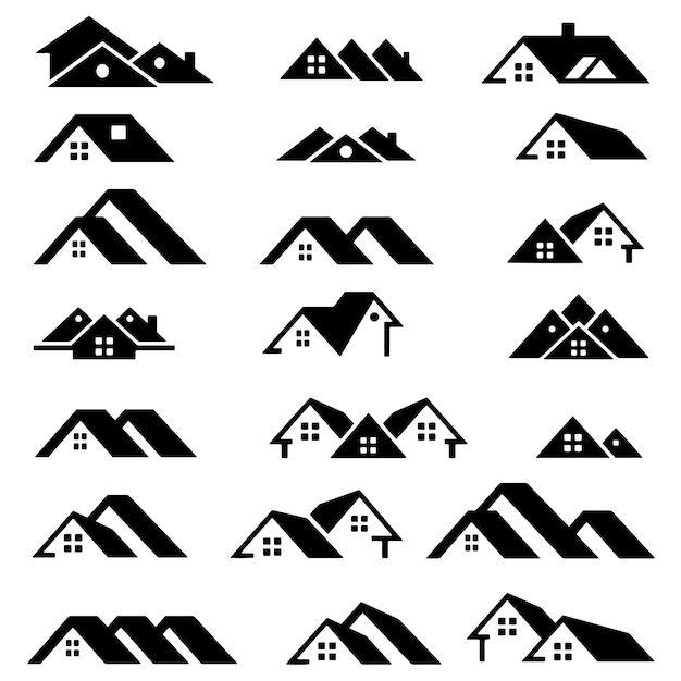 dibujo vectorial dibujado a mano logotipo inmobiliario boceto en blanco y negro fondo transparente