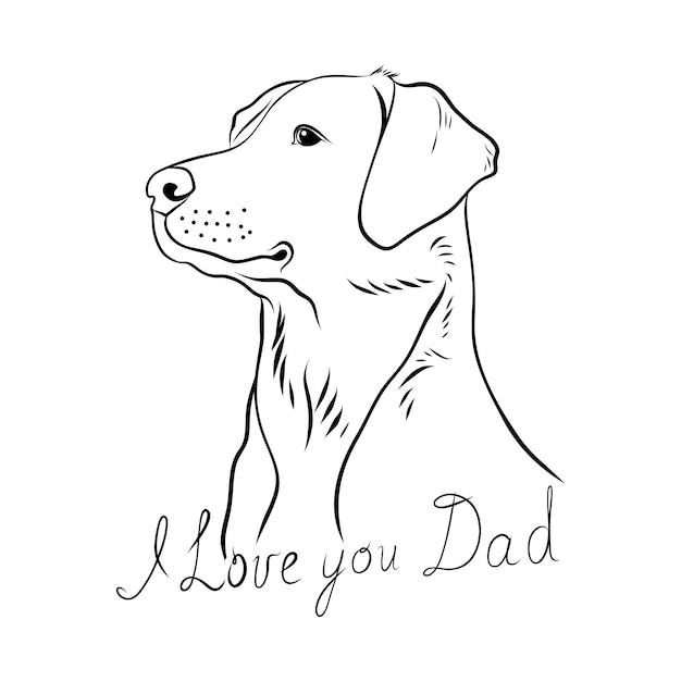 Vector dibujo vectorial dibujo de la cabeza de un perro