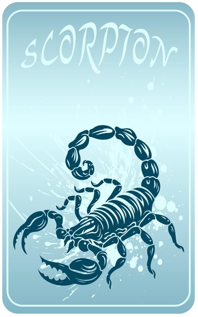 Dibujo vectorial de escorpión con estilo de plantilla contra un fondo hermoso y cautivador