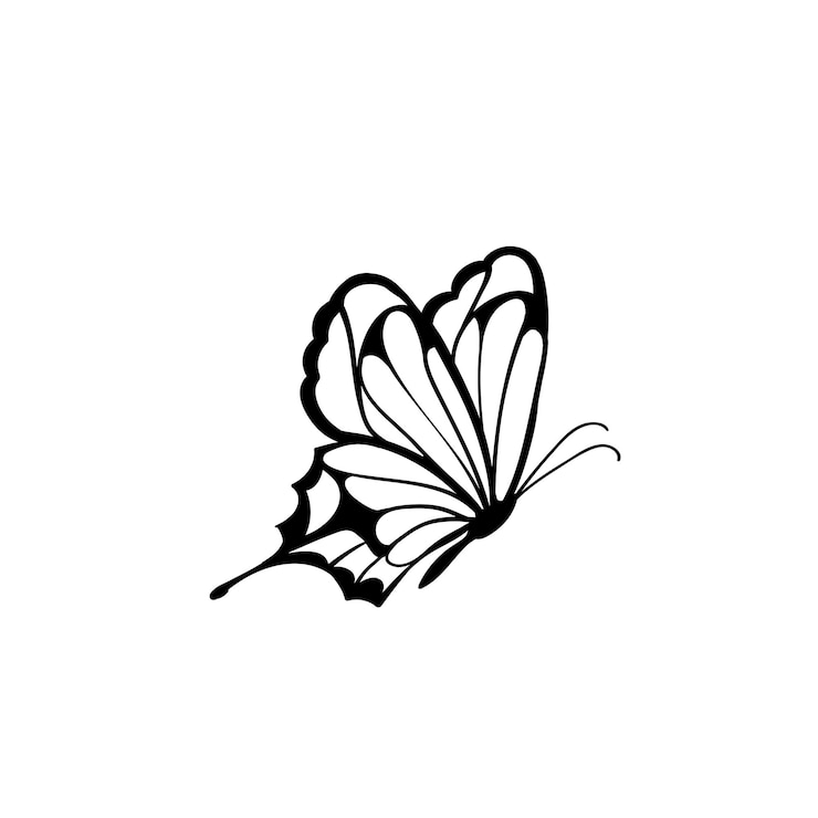 dibujo vectorial de una hermosa mariposa tatuaje de mariposa