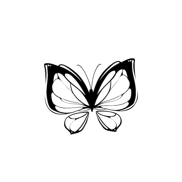dibujo vectorial de una hermosa mariposa tatuaje de mariposa