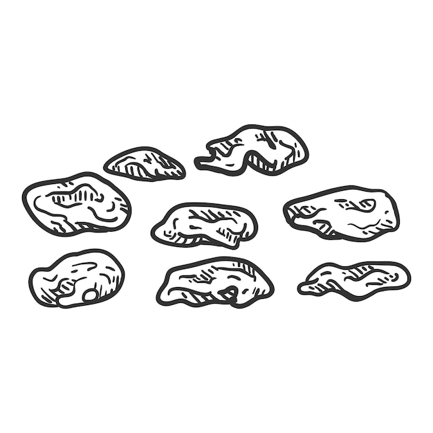 Dibujo Vectorial Ilustración Pasas Uvas Secas