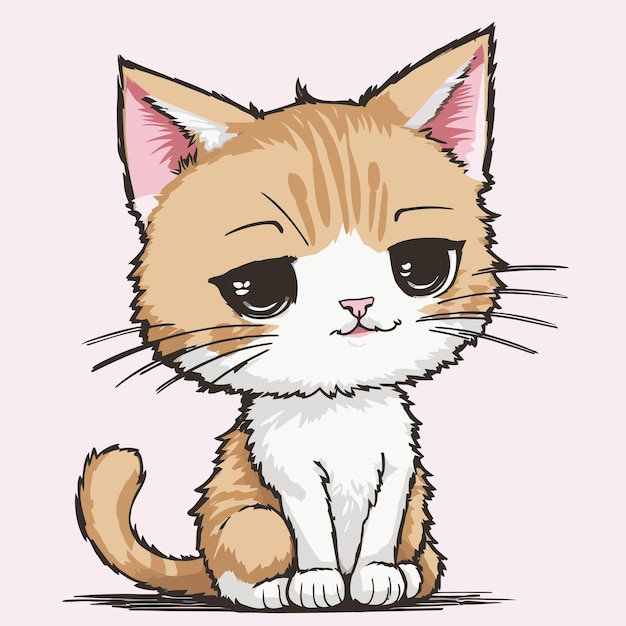 Un dibujo vectorial de un lindo gato