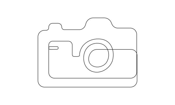 Vector dibujo vectorial de una línea del estilo lineal de la cámara aislado en fondo blanco vector de estilo minimalismo