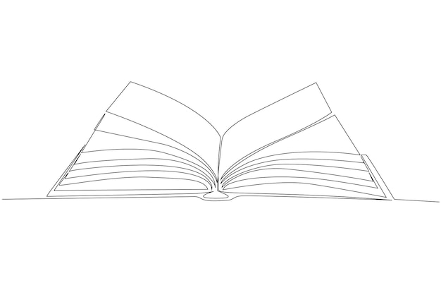 Dibujo vectorial de una línea de un libro Ilustración vectorial
