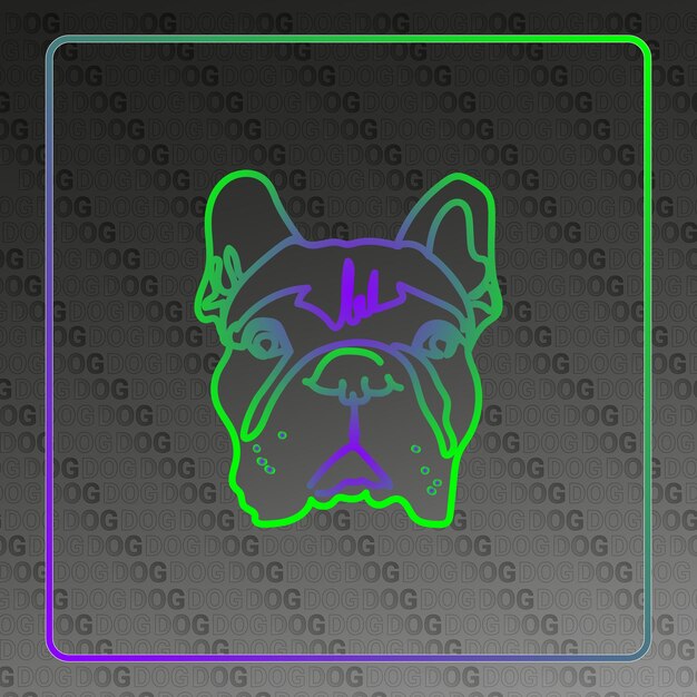 Dibujo vectorial del logotipo del bulldog francés