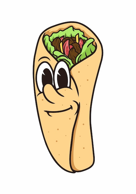 Dibujo vectorial de la mascota de kebab