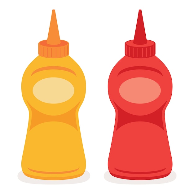 Dibujo vectorial de mayonesa y ketchup
