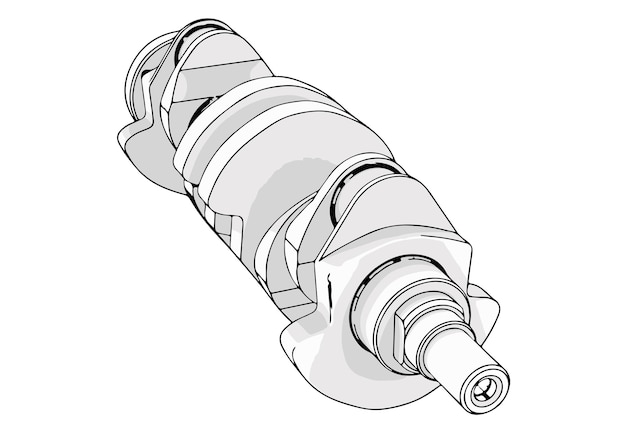 Dibujo vectorial del motor del cigüeñal