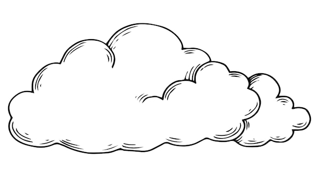 dibujo vectorial de nubes en estilo boceto dibujo simple del cielo