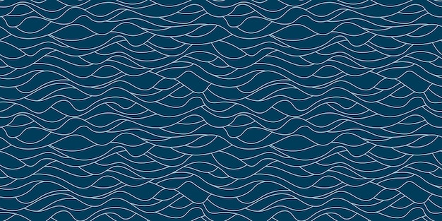 Dibujo vectorial de las olas marinas de fondo patrón sin costuras
