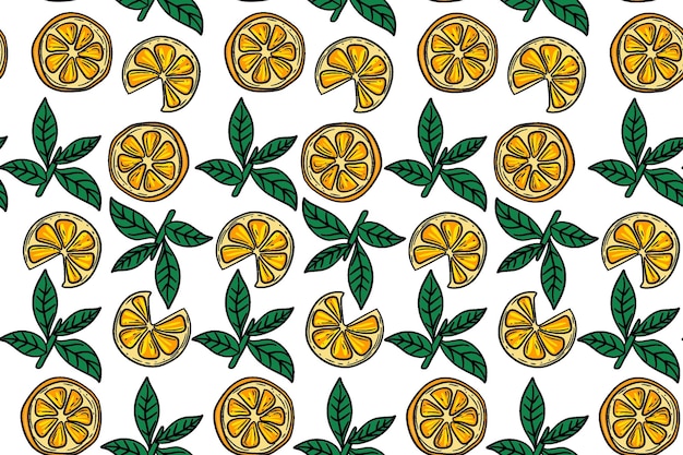 dibujo vectorial de patrón naranja sin costuras