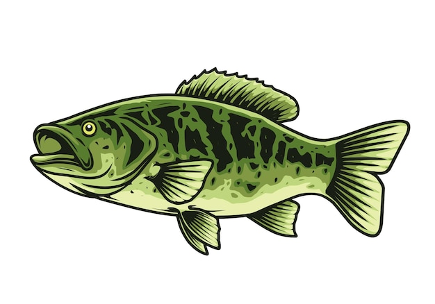 Dibujo vectorial de peces de boca grande