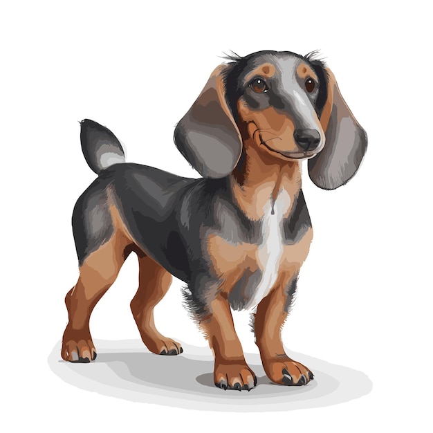 Vector dibujo vectorial de un perro dachshund con características editables ilustración de elementos de diseño