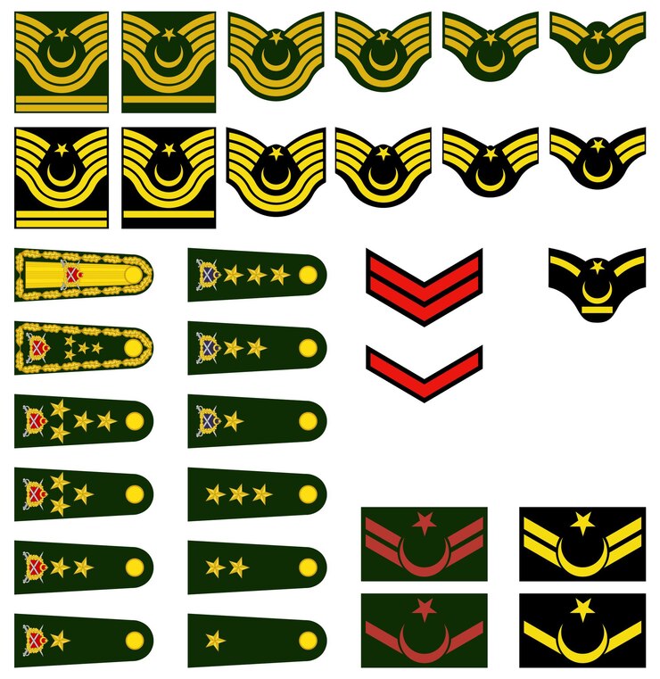Vector dibujo vectorial de rangos militares turcos