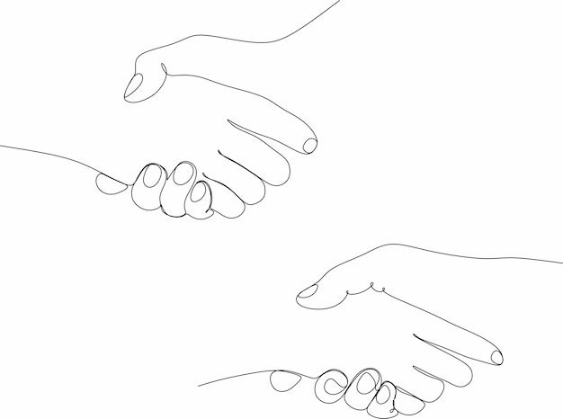 dibujo vectorial de saludos de apretón de manos
