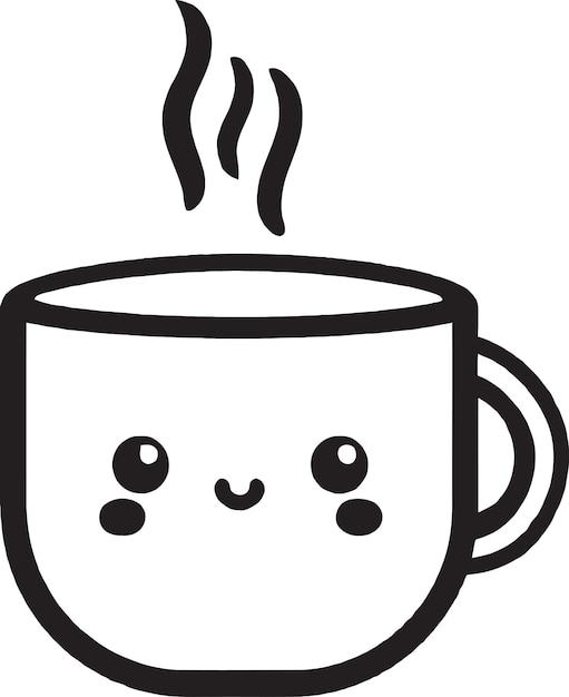 Dibujo vectorial de taza de té y café