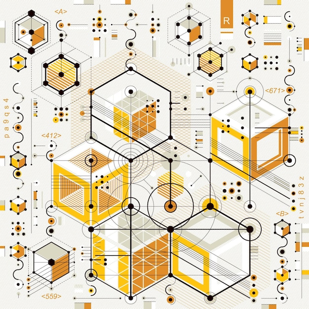 Dibujo vectorial de tecnología futura, papel tapiz industrial. Ilustración gráfica del motor o mecanismo.