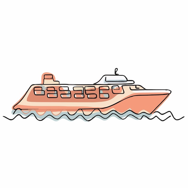 un dibujo de un velero con una vela en él