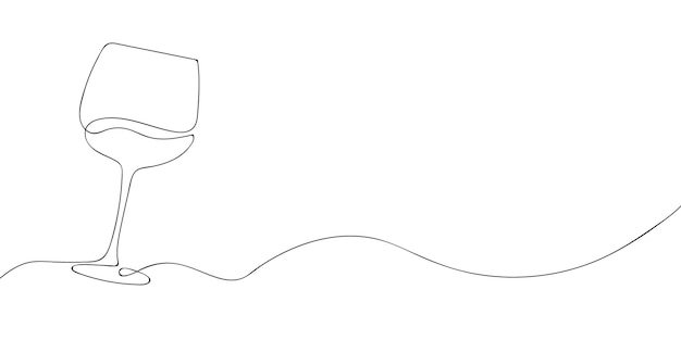 Un dibujo de vidrio en una línea Icono vectorial de vidrio Ilustración vectorial