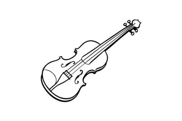 un dibujo de un violín con un arco en él