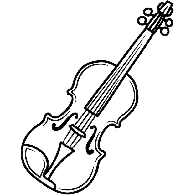 un dibujo de un violín con un arco en él