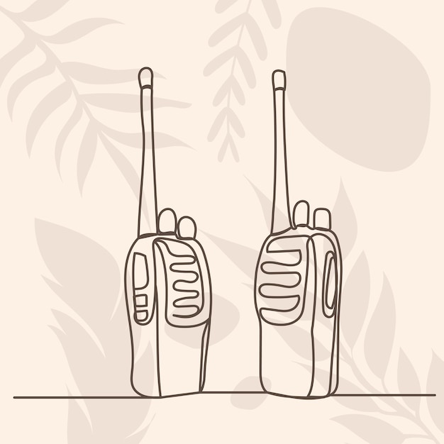 Dibujo de walkie talkie por un vector de línea continua