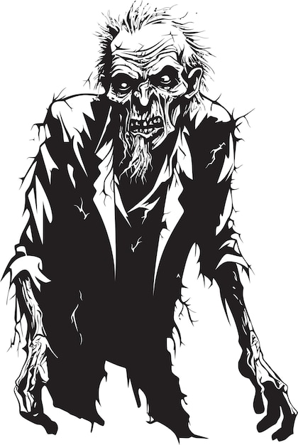 Vector un dibujo de un zombi con un fondo negro