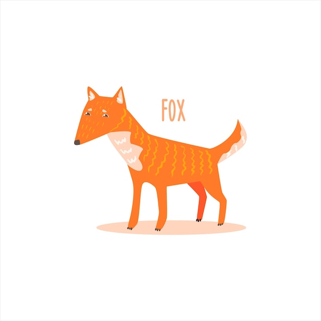 Dibujo de zorro para la colección de animales del Ártico de ilustración vectorial plana en estilo creativo sobre fondo blanco
