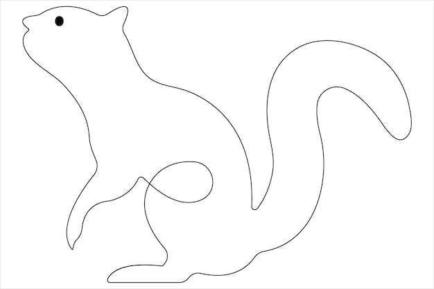 un dibujo de un zorro con una línea dibujada en él