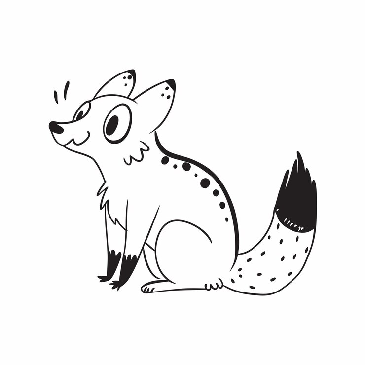 Vector un dibujo de un zorro con un ojo dibujado en él
