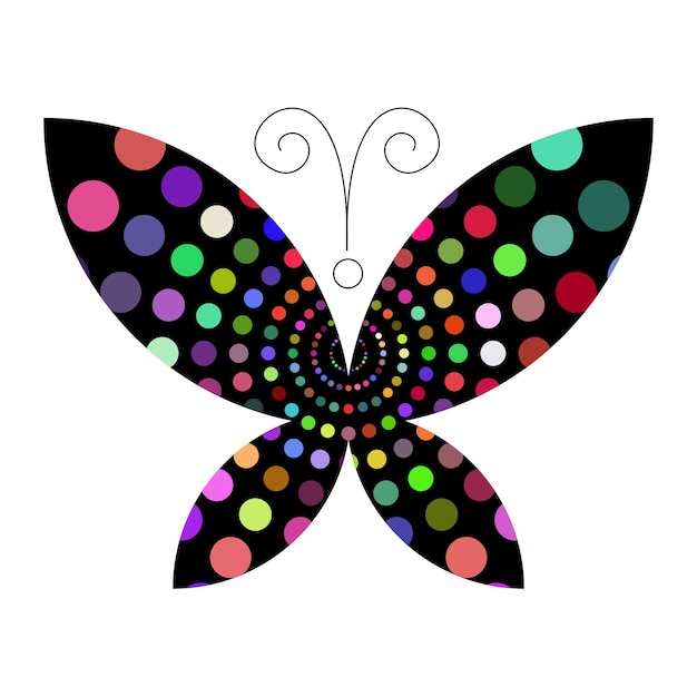 Dibujos abstractos de mariposas geométricas aislados sobre un fondo blanco