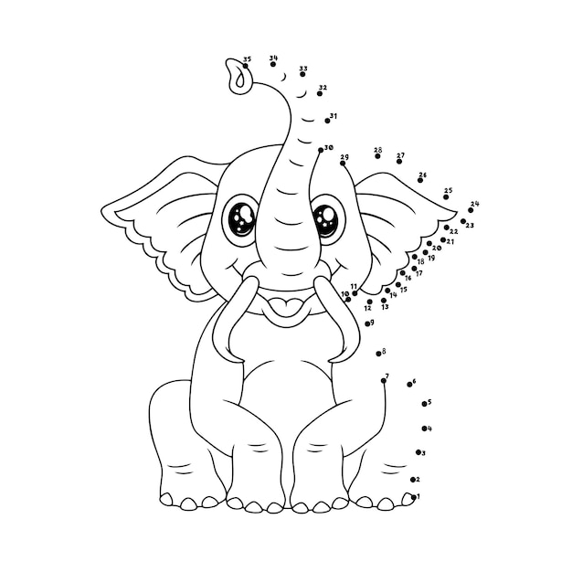 Dibujos de Actividad de Unir Puntos con Animales para colorear