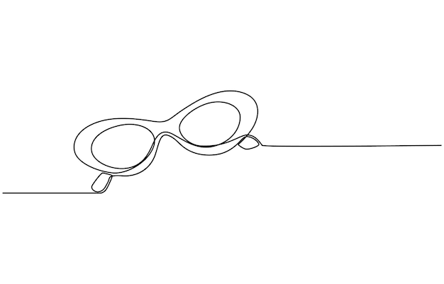 dibujos aislados vectoriales de una sola línea vidrios de línea continua