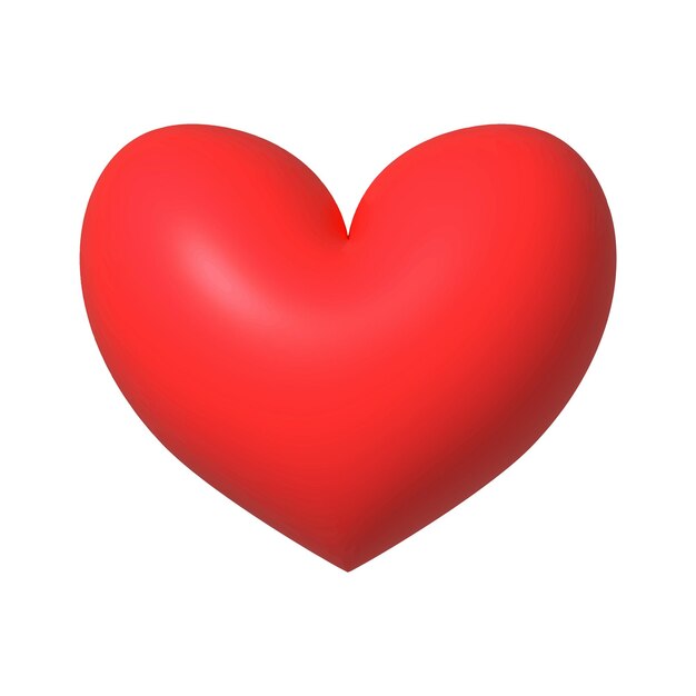 Dibujos animados en 3D del corazón para San Valentín y amor Ilustración vectorial