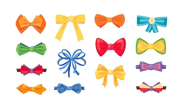 Dibujos animados de accesorios de lazo de corbata de moda con cintas atadas para invitación de Navidad
