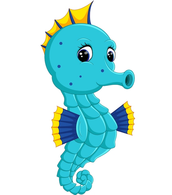 Dibujos animados acuarela Seahorse