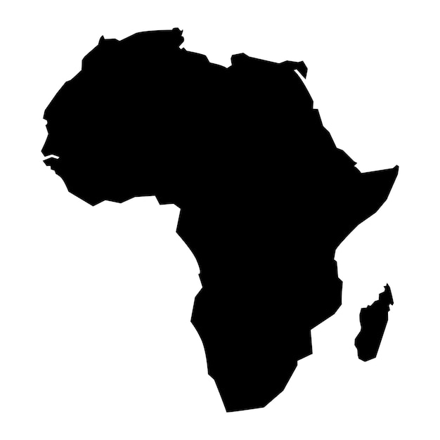 dibujos animados África mapa del continente África icono del continente África elemento de diseño del continente