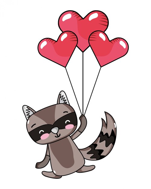 Dibujos animados de amor y animales.