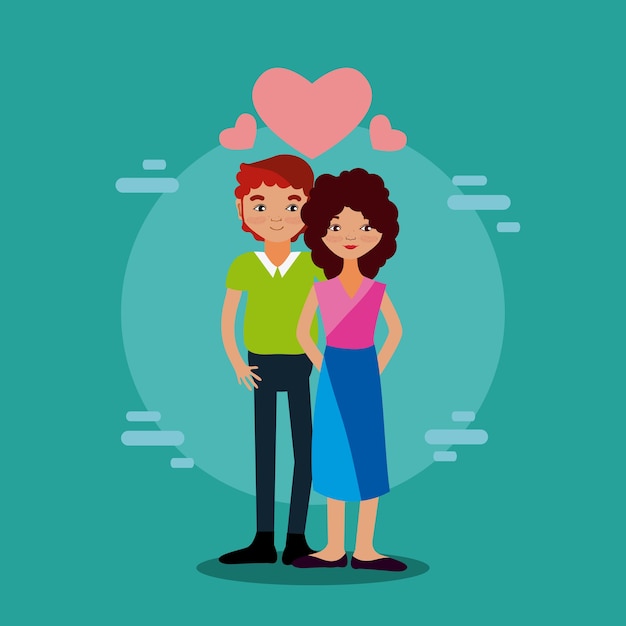 Dibujos animados de amor y personas