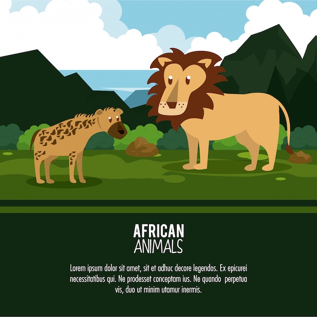 Vector dibujos animados de animales africanos