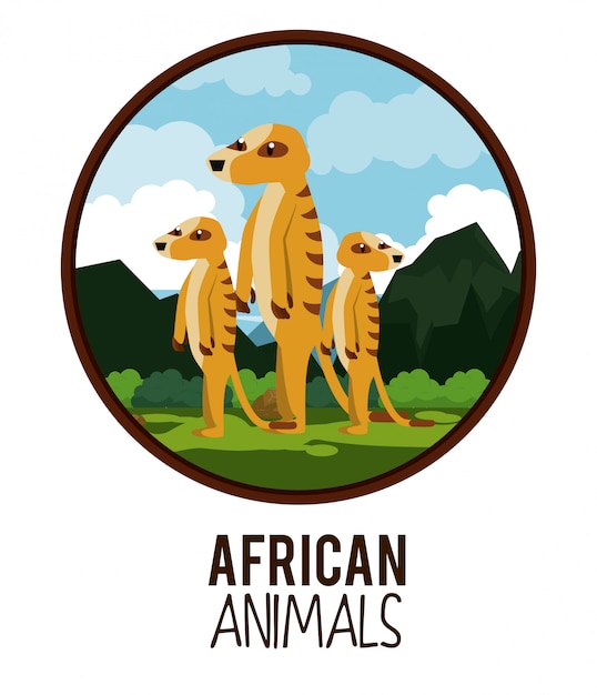 Dibujos animados de animales africanos