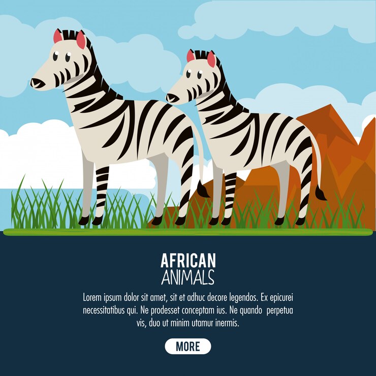 Vector dibujos animados de animales africanos
